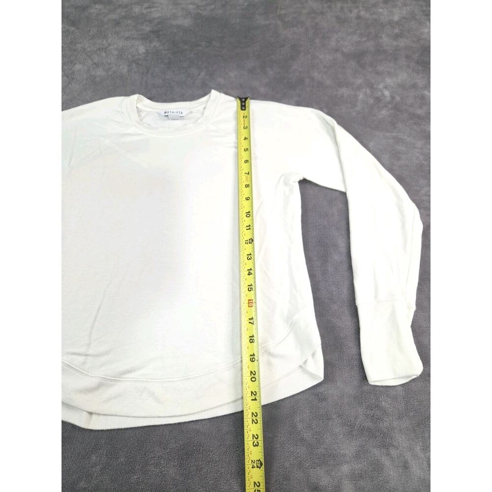 Athleta Women's Size XS White Crew Neck Top Relaxed Fit Yoga Long Sleeve Modal - Picture 2 of 9